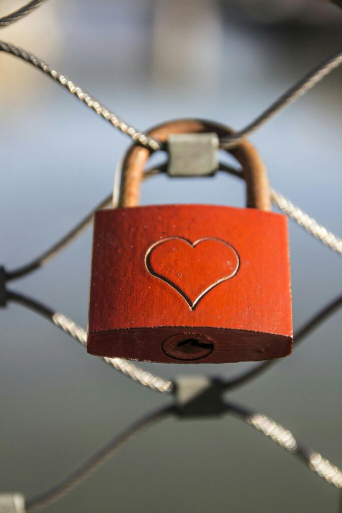 A lock with a heart on it symbolizing privacy policy.